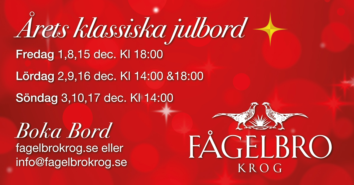 Klassiskt Julbord på Fågelbro krog