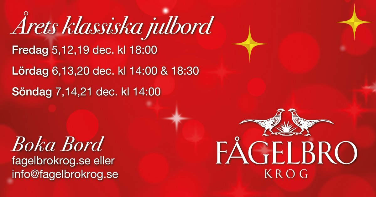 Julbord på Fågelbro krog - boka bord